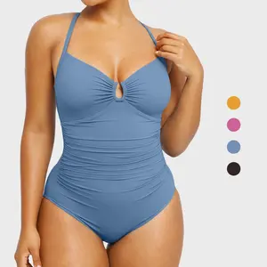 Women's Smart Sculpt Shaping Swimsuit U-Ring Cut Out Slimming Swimwear One Piece Tummy Tucking Bathing Suit 8