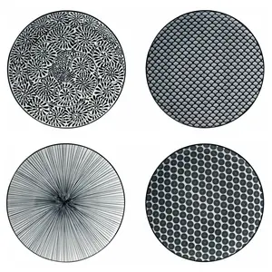 Top Sun 10.5" Dinner Plates Set of 4, Ceramic Plates for Salad, Pasta, Steak - Dining Serving Plates for Parties, Restaurant- Dishwasher & Microwave Safe, Valentine's Day Gifts