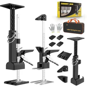 2 Pack Cabinet Jacks, 3rd Hand Support System with 360 LBS Capacity, Adjustable 0 to 23.6 inches for Multifunctional Furniture Lifter Jacks for Wall Tile Height Adjuster Handheld Tool