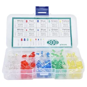 300Pcs-Diodes 5 Colors Light Bulbs