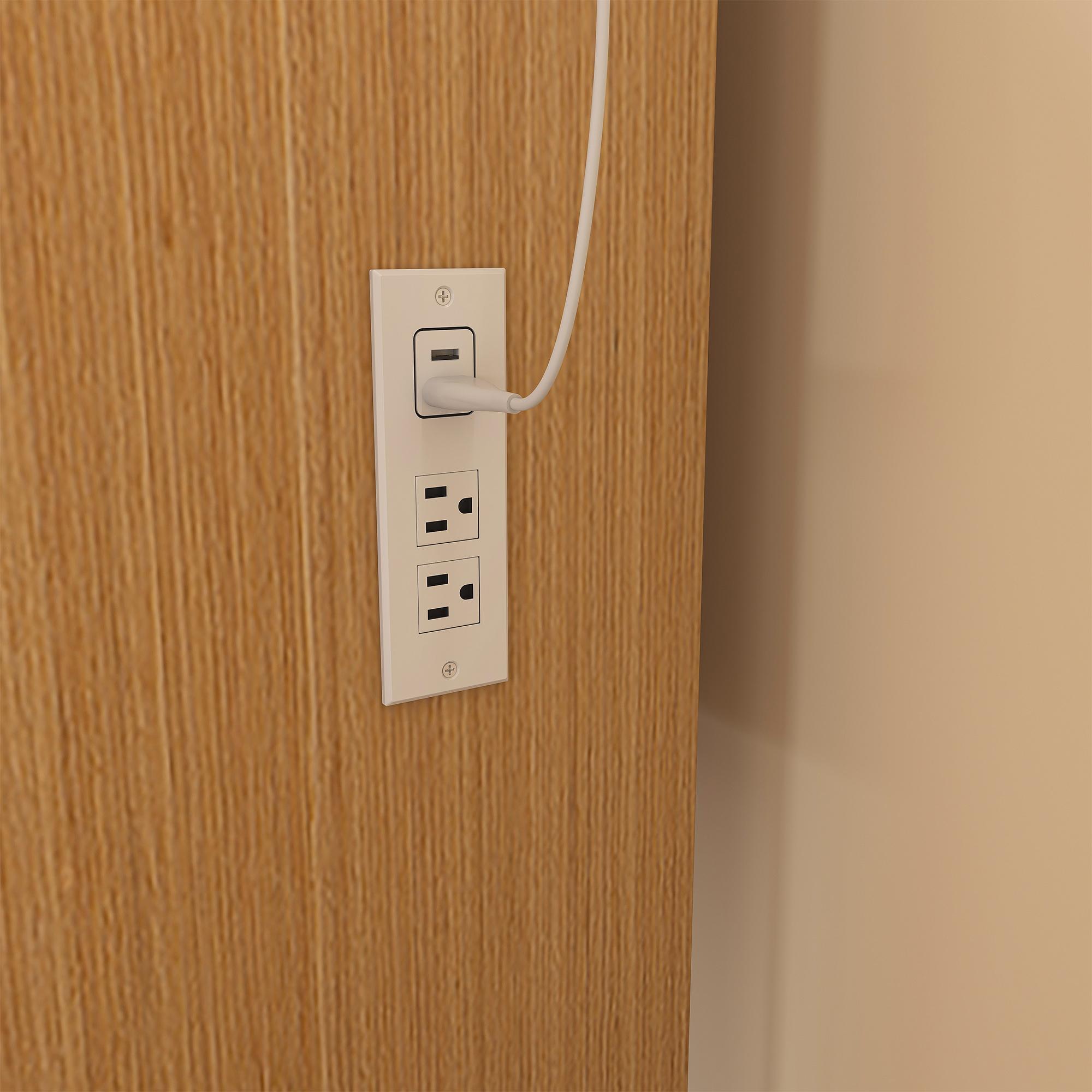 Vanity Table with LED-Illuminated Mirror, Power Outlet, Hairdryer Holder & Stool – Compact Dressing Desk for Small Bedrooms(Wood)