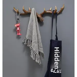 Creative Antler Wall Hooks Hangable Vintage Coat Hangers for Entryway Unique Key Holders Easter Decor Rustic Home Wall Mounted Hook
