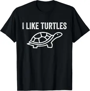 100%cotton I Like Turtles Cute Funny Turtle Pet Shirt T-Shirt