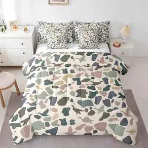 Feelyou 7-Piece Ultra-Soft Rustic Camo Bedding Set, Multi-Size Vintage Wild Mallard Duck Design with Sheets, Comforter Queen Size Option for Kids' Hunting-Themed Room Decor