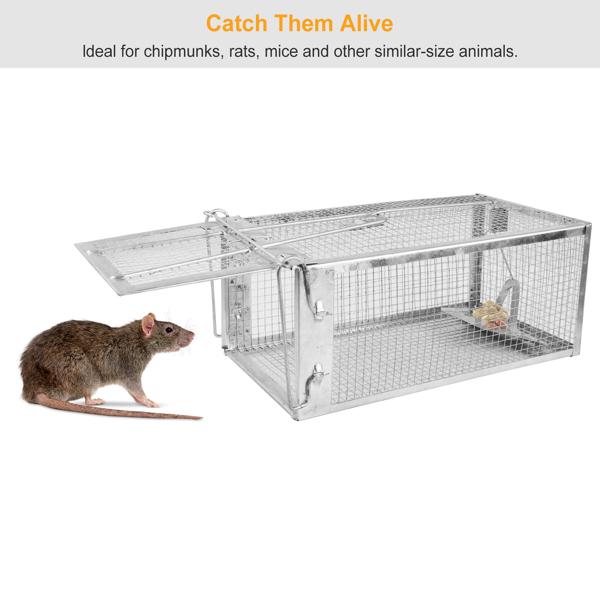 2 pcs Humane Mouse Trap, High Sensitivity Gravity Pedal Auto-Lock Rodent Trap - Sturdy Galvanized Steel, Escape-Proof Small Mesh Design,Small Rodent Animal-Mice Vole Chipmunk Hamsters Live Cage,Catch and Release