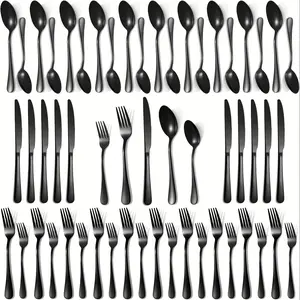 30-piece stainless steel cutlery set with forks, knives and spoons, dishwasher safe, reusable cutlery, multi-color cutlery Tableware Multicolor