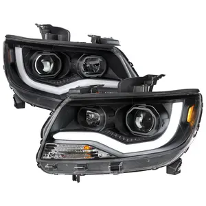 2015-2022 Chevrolet Colorado LED Bar Projector Headlights (Matte Black Housing/Clear Lens)