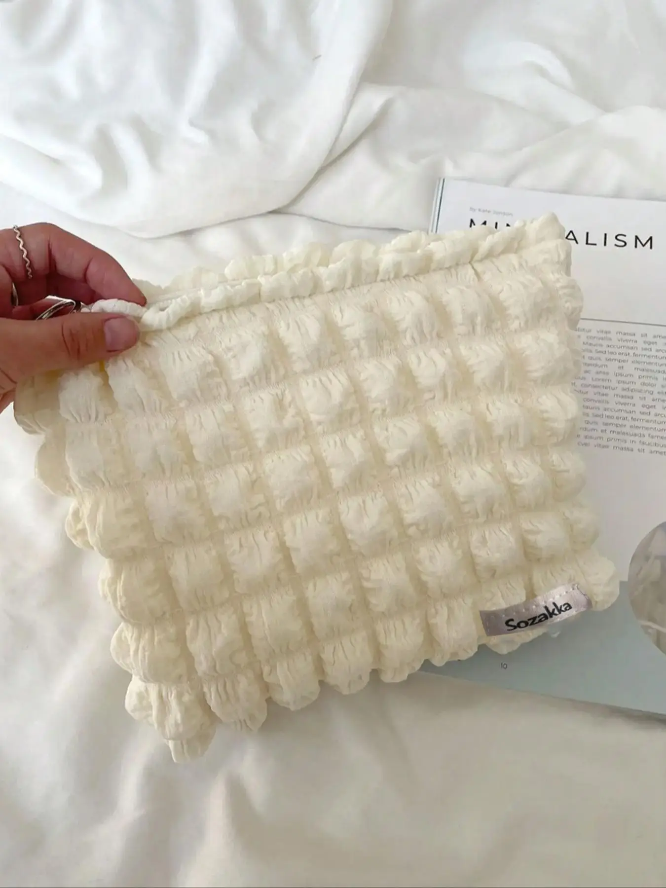 2025 Cute Solid Zipper Makeup Bag, Portable Matching Cosmetic Storage Bag, Casual Versatile Makeup Organizer Pouch, Fashionable Travel Toiletry Bag fo