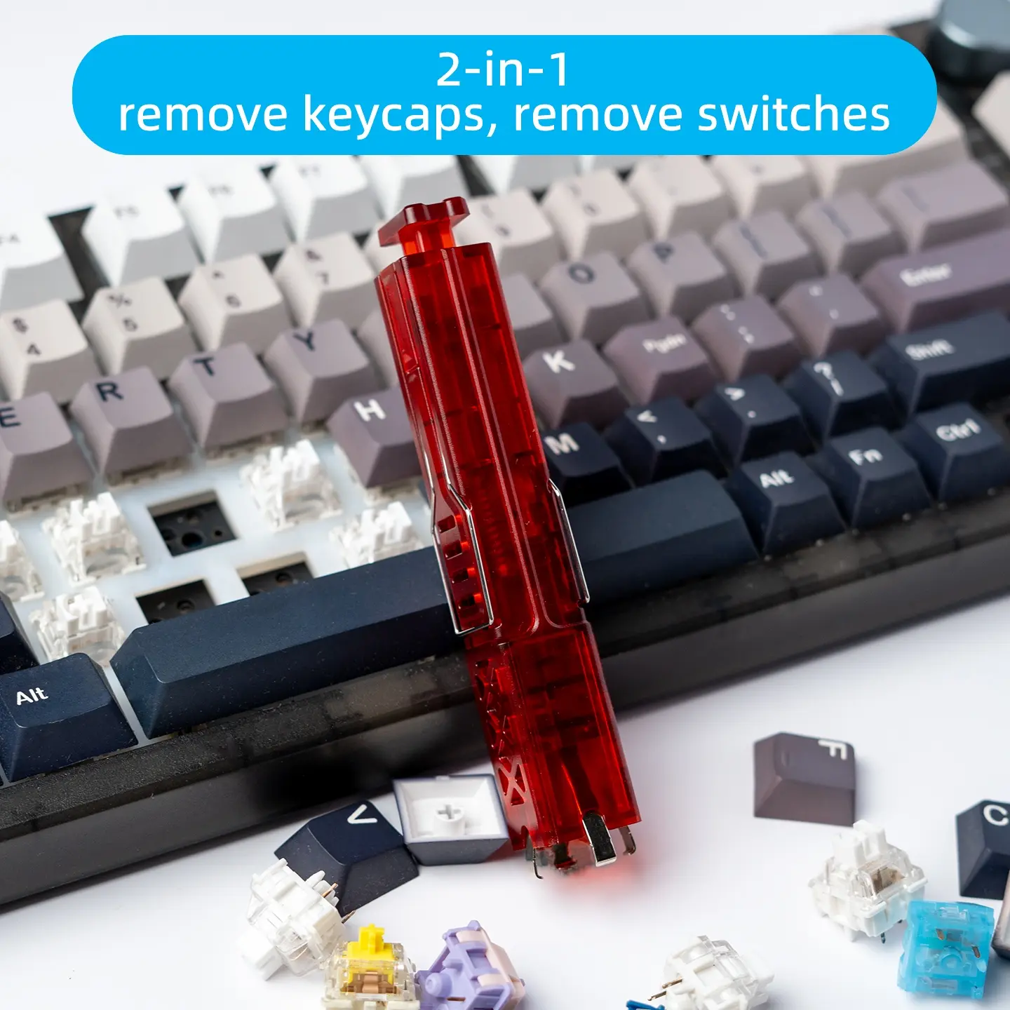 Switch puller, keycaps puller, 2-in-1 mechanical keyboard, hot swappable key cap, shaft body switch, cleaning and dismantling tool, Keyboard Cleaner