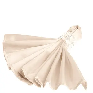 5 Pack Satin Napkins 20"x20" Beige - Soft Reusable Cloth Napkins