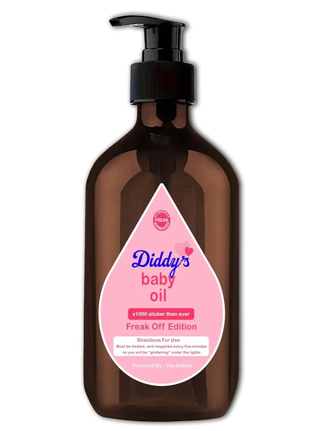 16fl.oz Smooth Bottle-Shaped Reusable Hand Soap Pump Dispenser, Diddy's Freak Off Edition Funny Pop Culture Toiletries Canister with Pump Lid, Bathroom Home Décor Gift (Home & Bathroom Supplies)
