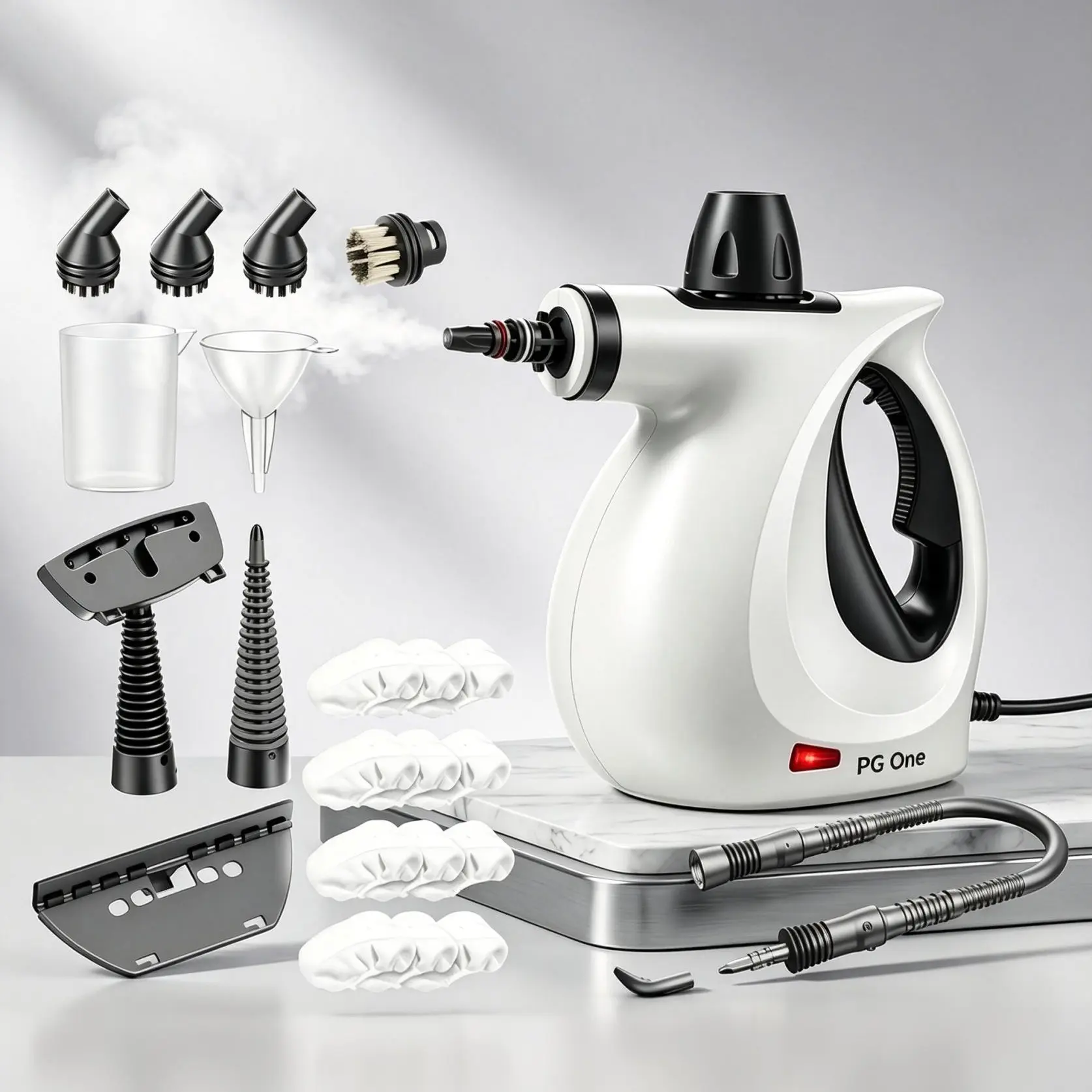 Multi-Purpose Handheld Steam Cleaner, 15 Attachments, Automatic & Manual Steam Mode, Portable High Pressure Steamer, No Chemicals for Home, Auto, Tile, Grease & Stain Removal