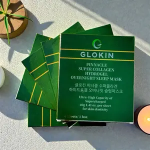 Glokin Pinnacle Super Collagen Hydrogel Overnight Sleep Mask Ultra High Capacity for Skin Elasticity 4 Sheets per Box