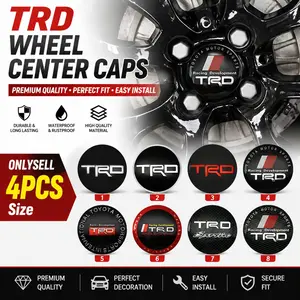 4Pcs 56mm Car TRD Badge Logo Ring Style Wheel Center Sticker Badge Decoration Accessories Suitable for Hilux Tacoma TRD Pro 4Runner TRD Pro Tundra TRD Pro Camry TRD RAV4 TRD Sequoia TRD Pro, Sticker Decals
