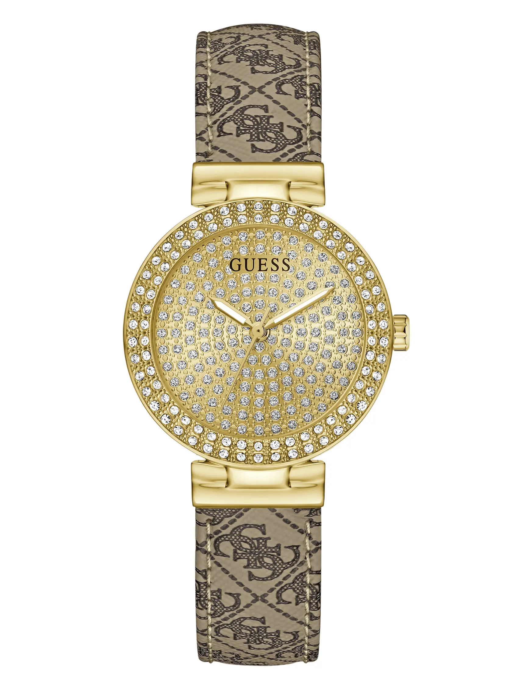 GUESS Female Gold-Tone and Quatro G Analog Watch