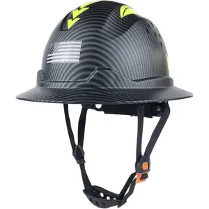 Hard Hat Full Brim Hardhats Safety Helmet Hydro Dipping HDPE ANSI Type Ⅰ Class C Certified ANSI Z89.1 Construction Work Industrial Vented 6 Point Adjustable Ratchet