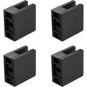 VEVOR 4PCS Rectangle Glass Clamp - 304 Stainless Steel Mounting Bracket for 5/16-1/2 Tempered Glass, Balcony Garden Pool StairVEVOR Super Brand Day