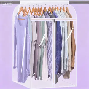 Clear Hanging Garment Bags for Closet Storage Large Garment Covers for Clothes Protection Waterproof Dustproof Wardrobe Organizer Suit Dresses Coat Enclosed Bottom