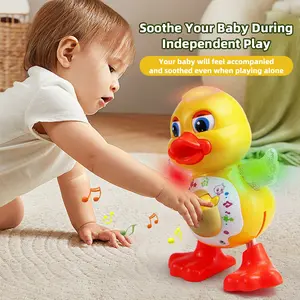 2026 Trending Viral Dancing Duck Toy with LED Lights & Music, Auto Dance Moves, Light-Up Wings, One-Button Easy Play, Sensory Interactive Quiet Toy, Parent-Approved Giftable TikTok-Made Toy for Toddlers, Kids & Babies