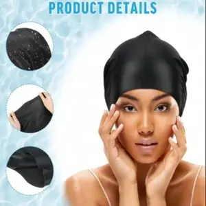Long Hair Swimming Cap, Ultra Large Waterproof Silicone Swim Hat, High Elasticity, Unisex, Ear Protection, African Style, Adult Size, Swim Bonnet