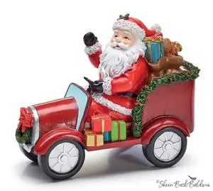 Santa Christmas Train Figurine Lighted Holiday Home Decor Gift