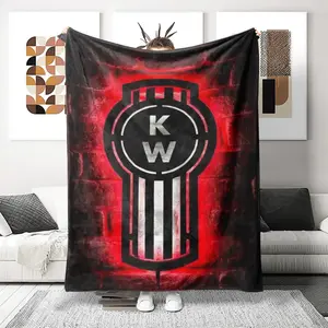 Kw Car Theme Flannel Slogan Print Blanket, Soft Lightweight Bedding, All Seasons Use, Easy Foldable Storage, Travel Office Decor Gift