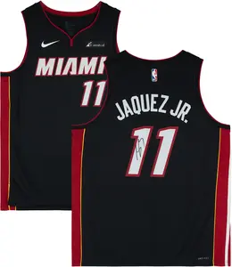 Jaime Jaquez Jr. Miami Heat Autographed Nike Black Icon Swingman Jersey - Fanatics Authentic Certified