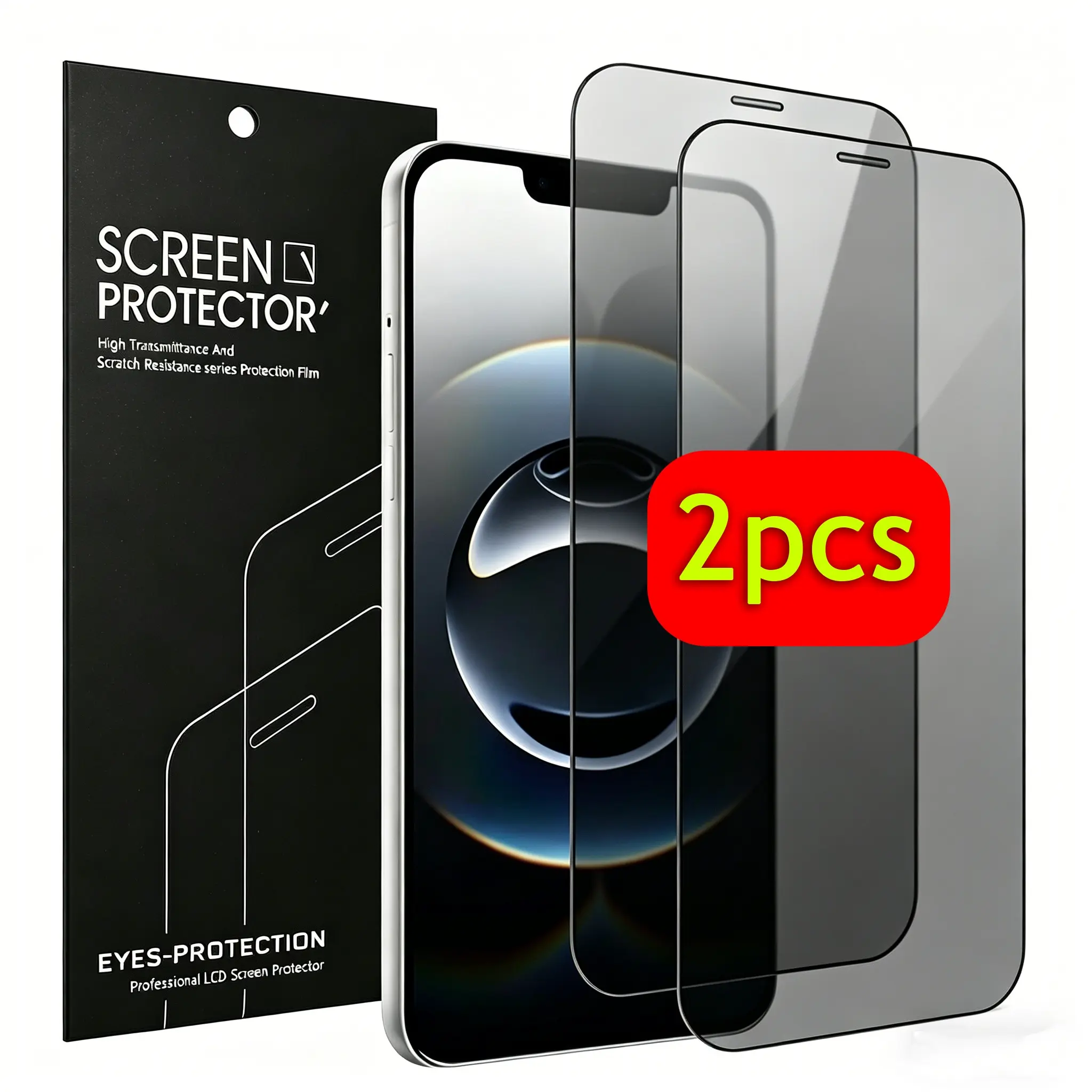 2 Pack Military-Grade Drop Protection Screen Protector, 28° True Anti-Peep Privacy Tempered Glass, Oleophobic Anti-Fingerprint, Bubble-Free Easy Installation, Case Friendly Full Coverage for iPhone 17/16/15/14/13/12/11 Pro Max