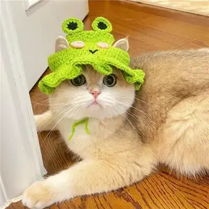 Handmade Knitted Hat Snug Fit Cute Style Pet Costume Headwear for Various Cats or Small Dogs, Adorable Pet Accessory, Perfect for Halloween, Parties and Photoshoots