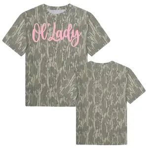 Pink Script Ol' Lady Camo T-Shirt, Vintage Bottomland Camo Tee, Mossy Oak Washed Out Camo Logo Tee, 3D Pattern Camo Shirt, Camo T-Shirt Unisex Outdoors