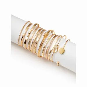 Cider 12 PCS TWISTED & TEXTURED BRACELET SET
