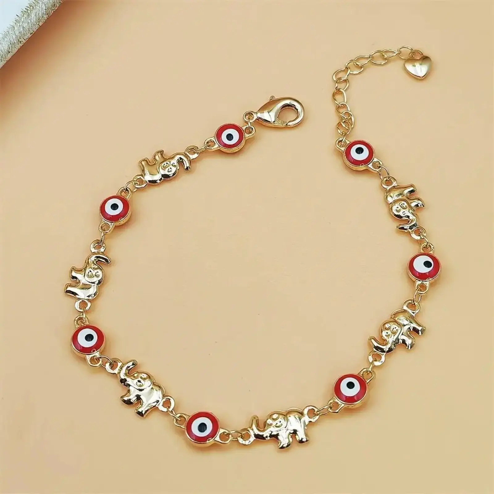 Boho Elephant Charm Adjustable Bracelet, Trendy Fashion Jewelry for Daily Wear