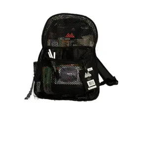 Black /Blue / OR White Mesh Backpack Simple Design with Tags Attached for School Students Functional Pockets & Durability