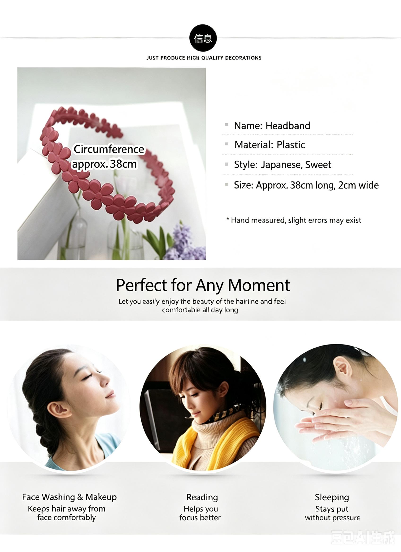 Women's Solid Korean-Style Headbands, Versatile Anti-Slip Hair Hoops for Everyday Wear, Skincare, and Travel, Headbands For Women, Stretchy Headbands