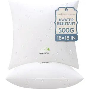 Outdoor Pillows 18 X 18 Pillow Inserts Pack of 2, Water-Resistant rative  Square Pillow Stuffer Sham  Pillow for Sofa Couch, Porch Patio Living Room Bedroom Furniture