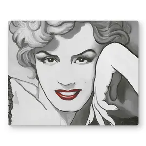212 MAIN Vintage Marilyn Monroe Red Beauty Aluminum Photo Artwork - 16x20 Unframed Wall Art, Classic Prints, Artistic Metal Print Home Decoration, Room Supplies