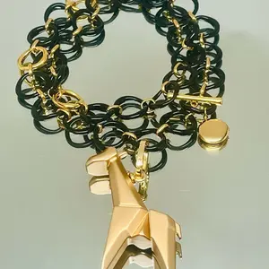 dbORIGAMI Giraffe Matte Gold 4” x 2 3/4” Charm