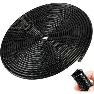 Door Edge Guards Black 32.8ft (10m),  Door Protector Rubber Edge Trim Fits  , No Glue, U-Shaped, Built-in Metal Clips, Easy to Cut