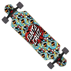 Santa Cruz Screaming Scratched Hand Drop Thru Longboard Complete Skateboard