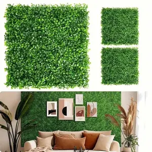 25cm 10pcs Artificial Plant Lawn Fake Millan Grass Carpet Backdrop Wall Hanging Eucalyptus Leaf Greenery Mat Plants Vegetation For Home Garden Wedding Decor Fake Indoor Plants
