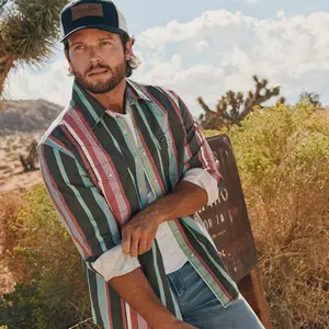 Vintage-Inspired Brushpopper Western Snap Workshirt - Desert Dusk