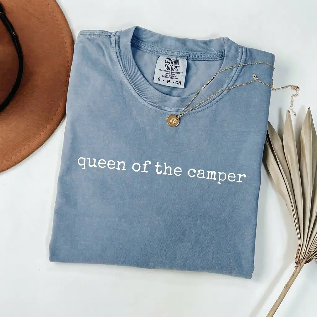 Comfort Colors Queen of the Camper Shirt, Camping Lover Tee, Funny Camping Quote Shirt, RV Life Shirt, Outdoor Adventure Tee, Camp Queen Gift, Summer Camping Shirt, Unisex Cotton Graphic Tee