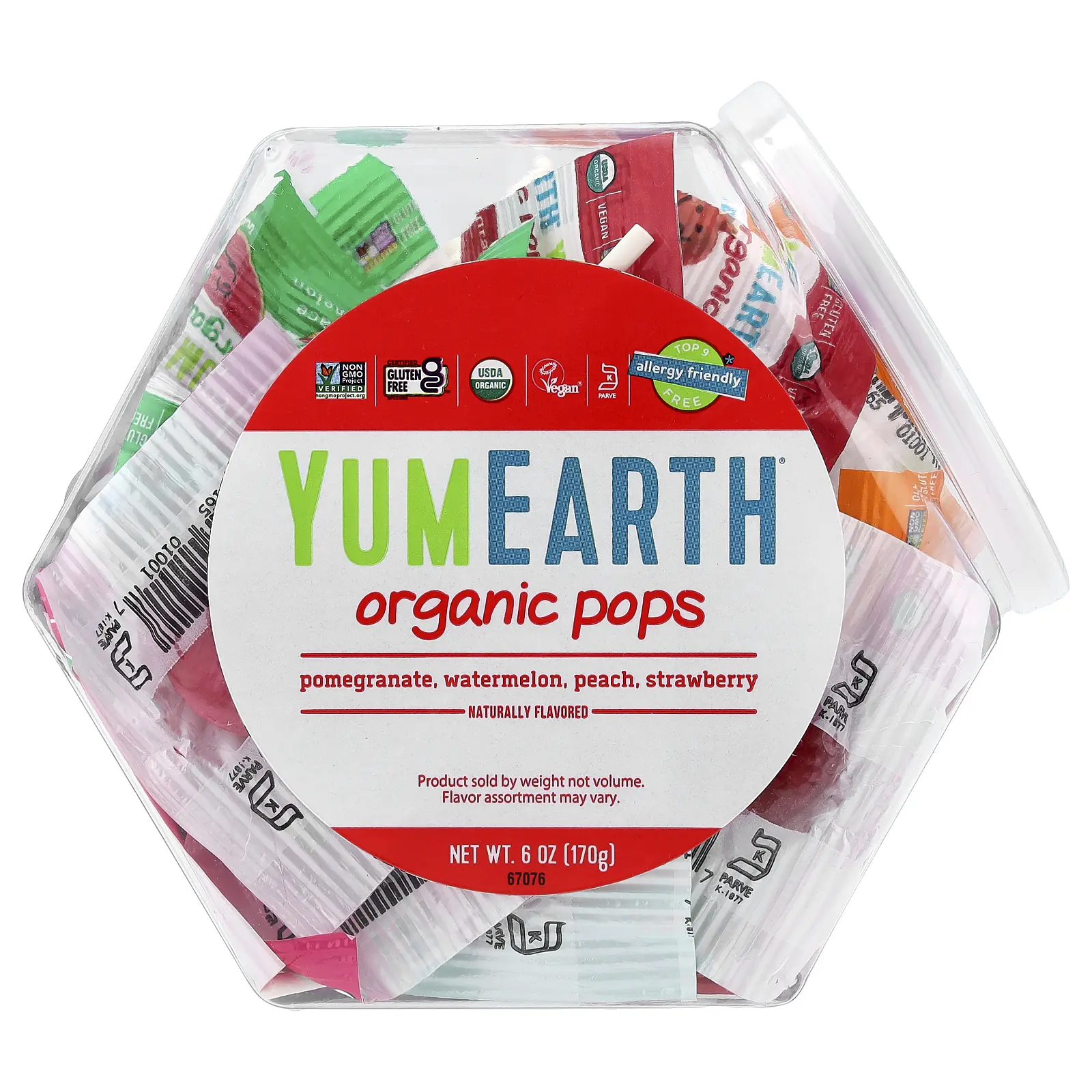 YumEarth Organic Pops, Pomegranate, Watermelon, Peach, Strawberry, 6 oz (170 g) YumEarth Organic Pops, Pomegranate, Watermelon, Peach, Strawberry, 6 oz (170 g)