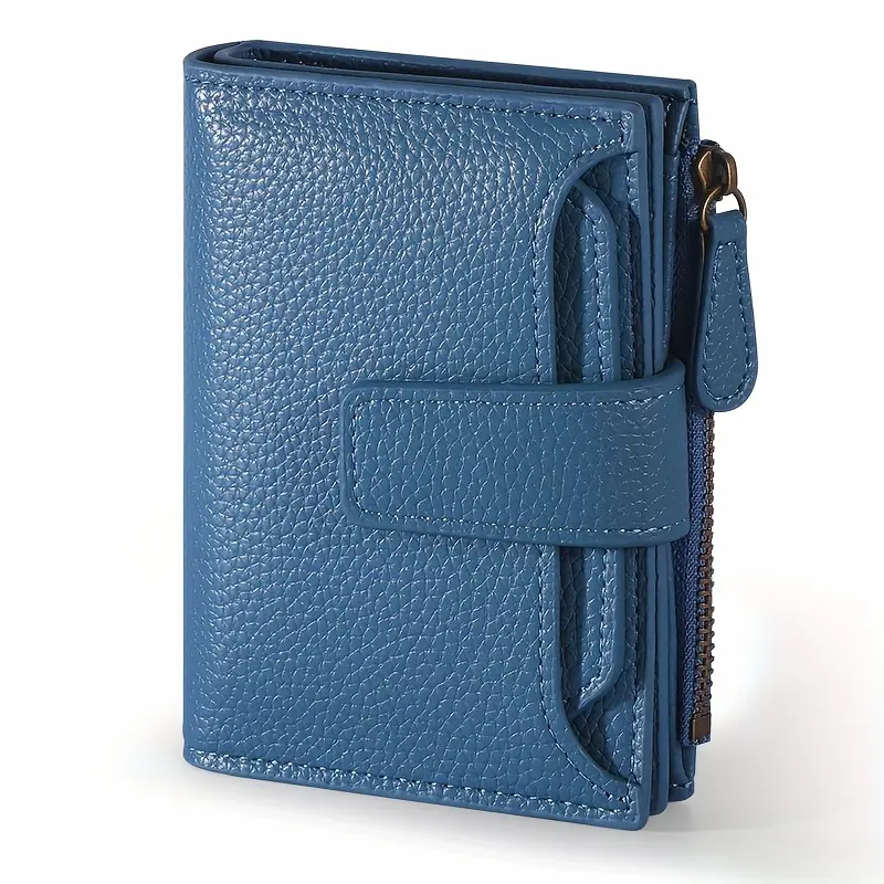 Compact Bifold Wallet for Women Featuring RFID Blocking, Made of Soft Faux Leather, Includes a Zippered Coin Pocket And Four ID Slots, Designed As a Small, Slim Minimalist Purse