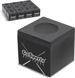 Premium Pool Cue Chalk Cube 12 Pack - Black, Blue, Red, or Green - Billiards Pool Stick Chalk