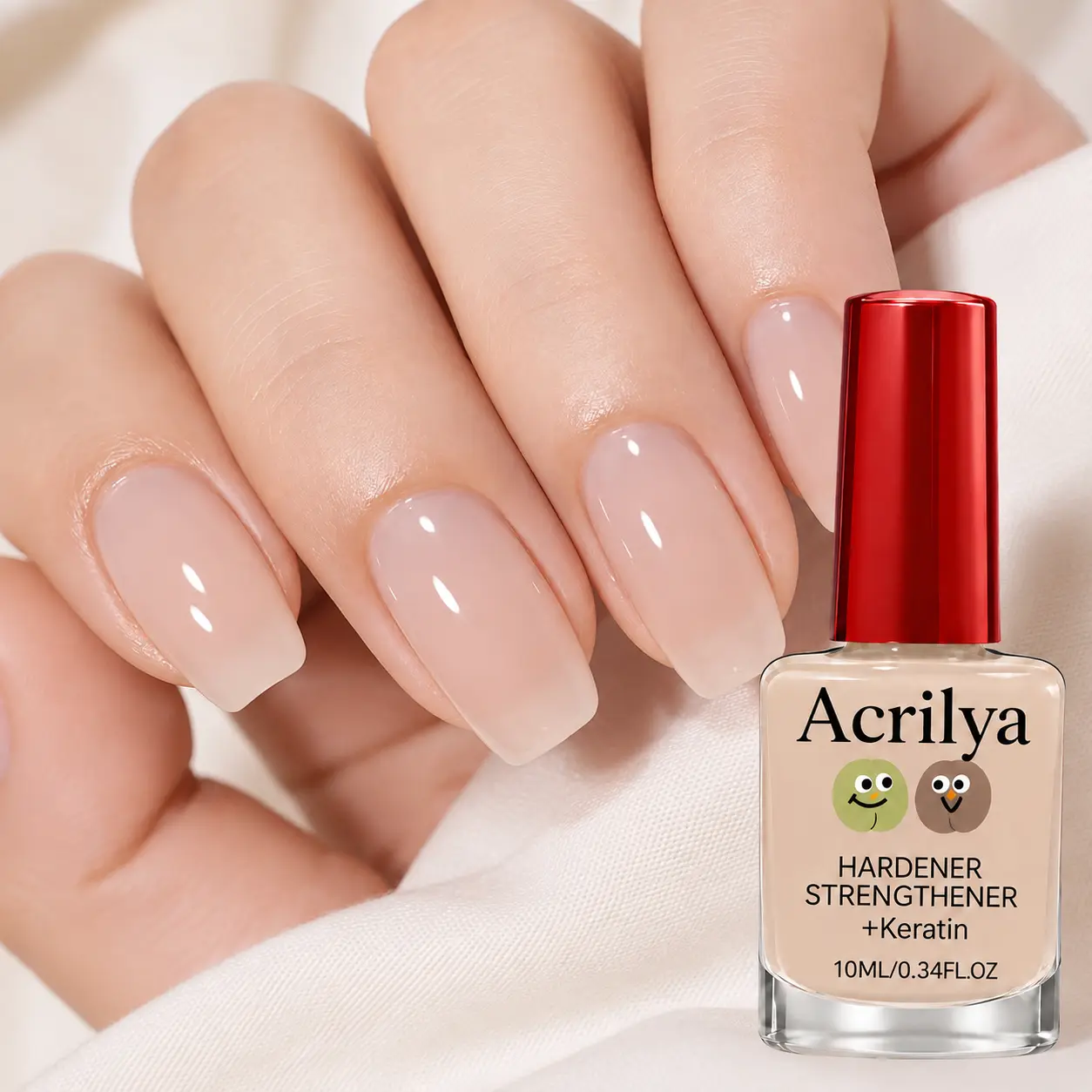 Transparent Gel Nail Hardener - UV Lamp-Free Natural Quick-Dry Treatment for Thin, Brittle Nails that Fortifies and Enhances Appearance