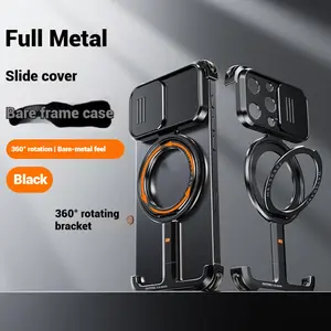 Magnetic Bezel-free 360-degree Rotating Bracket Phone Case
