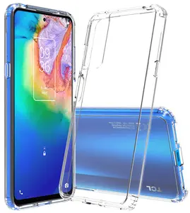 Clear Case for TCL 20s, Transparent [Aquaflex] Semi-Flexible TPU Phone Cover [with Shock Absorbing Airbag Bumpers]
