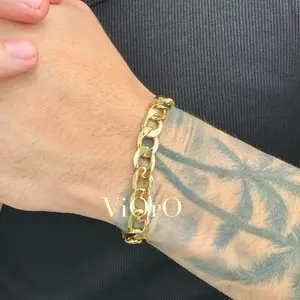 ViOrO 14K Gold Plated Bracelet 8mm- Stylish and Extra Durable Accessory - Perfect for Everyday Wear