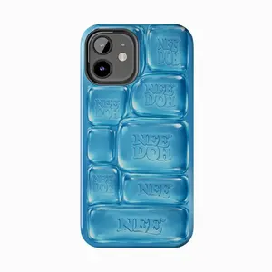 Bubble Style Printed 3D Effect Tough Phone Case, Cool Crush IceCube Phone Case, 3D Visual Printed Graphic Hard Phone Cover, Phone Accessories 8TP
